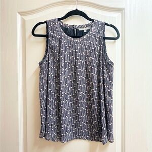 Daniel Rainn Effie Lurex Detail Blouse in Navy & Red